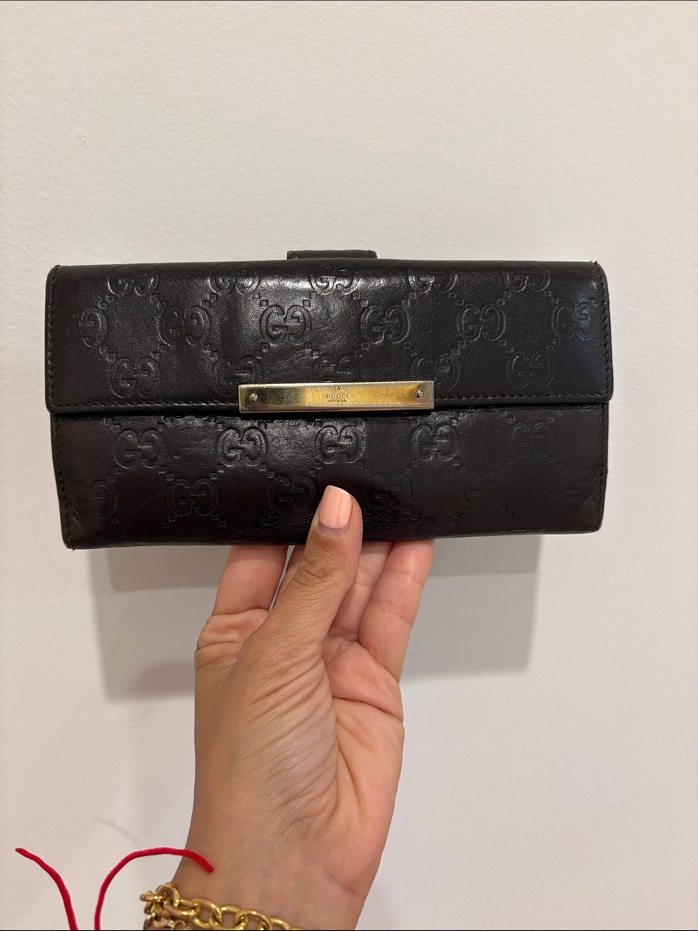 Gucci chocolate brownLeather Wallet GUCCIssima